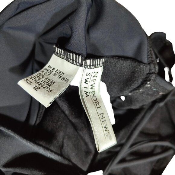 Vintage 2000s Black Y2K Sexy Swimsuit Tankini Halter Top Bust Tie Crop Top - Picture 4 of 4